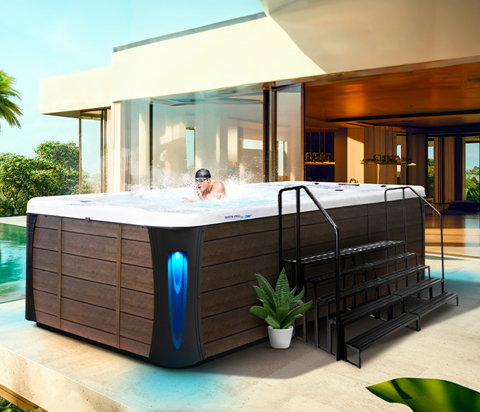 Calspas hot tub being used in a family setting - Allen